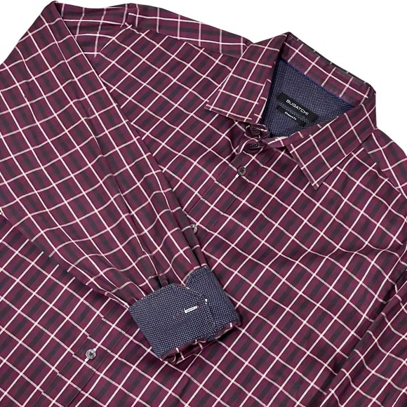 Bugatchi, Maroon, Buttondown, Size XL, 826-X - Picture 1 of 4